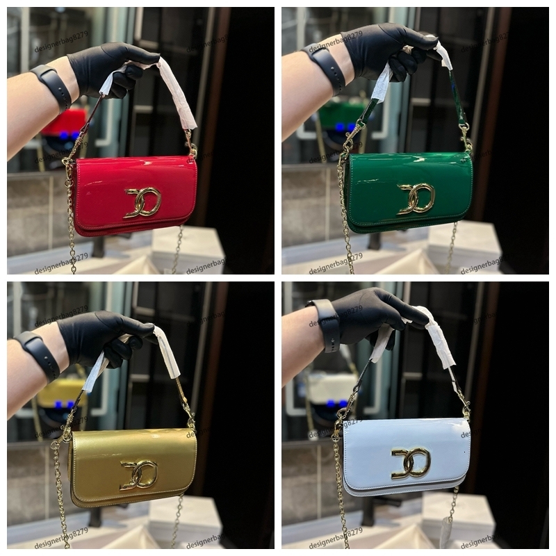 Shiny Leather Chain Handbag Luxury Fashion Crossbody Classic Shoulder Bag Female Leather Handbags Chain Purse Bag