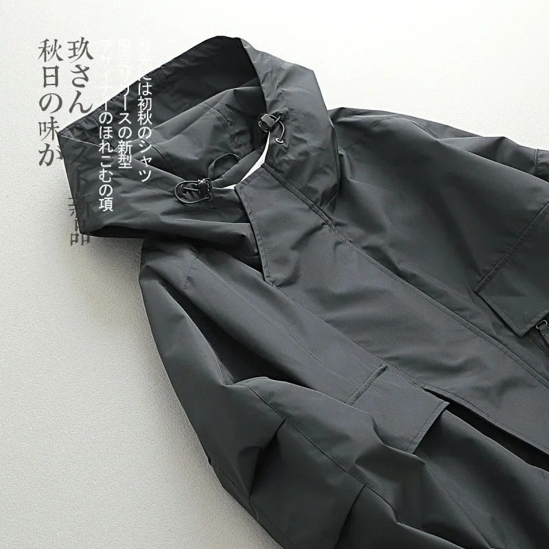 Spring Autumn Windbreak Jackets Men Japanese Vintage Fashion Three-dimensional Hoodie Loose Male Coat Bomber Jacket Men Clothing 250312