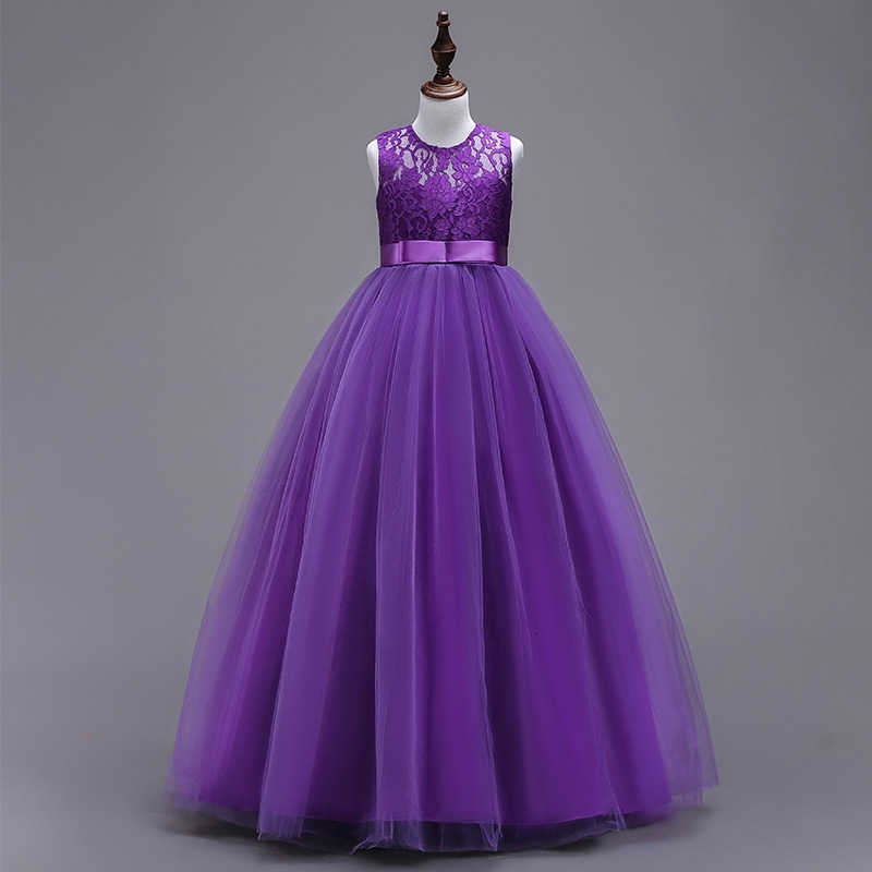 Girl's Dresses New children's dress Princess Dress middle-aged children's wedding dress long puffy dress girl Lace Princess Dress