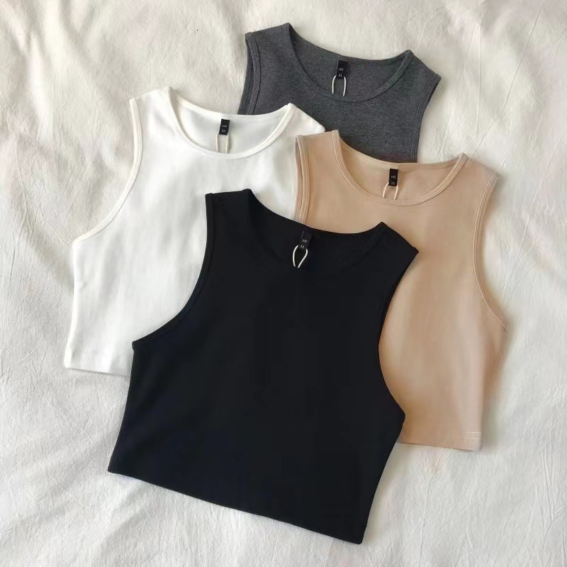 Wind Small Vest High Waisted Slimming Elastic Short Sleeveless Undershirt Women's Summer