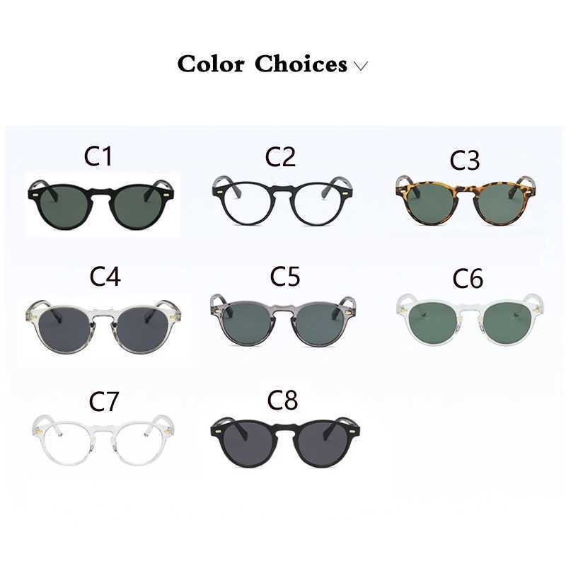 2023 Round Cat Eye Sunglasses for Mens Brand Designer Retro Driving Sunglasses Fashion Retro Mens Sunshade Mirrors for Women Oculos De Sol W250315