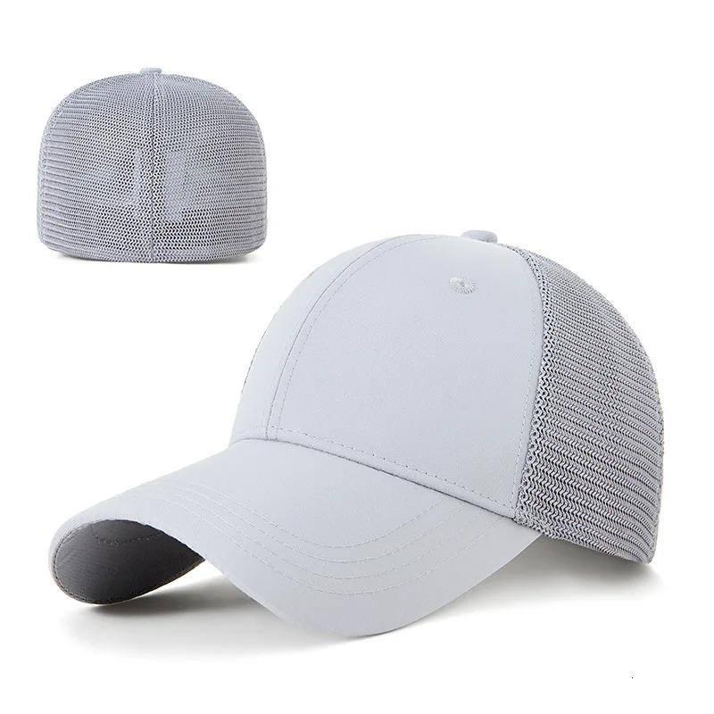 High quality mens rear sealed baseball cap adult hip-hop set hat mens large-sized snap on hat hiking large-sized mesh sun hat 250314