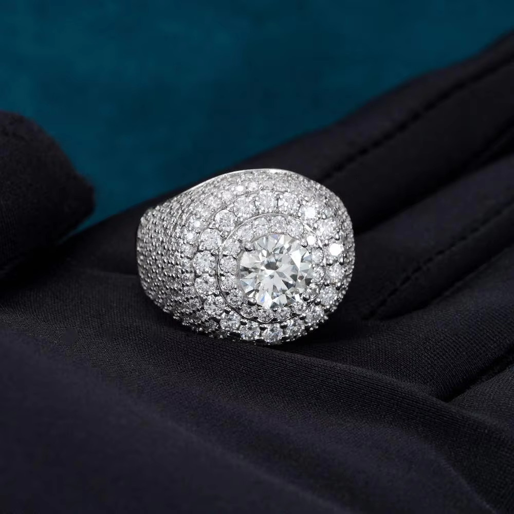 Best Price Womens Fine Jewelry Moissanite Diamond Studded Hip Hop Rings for Unisex Fine Jewelry Collections