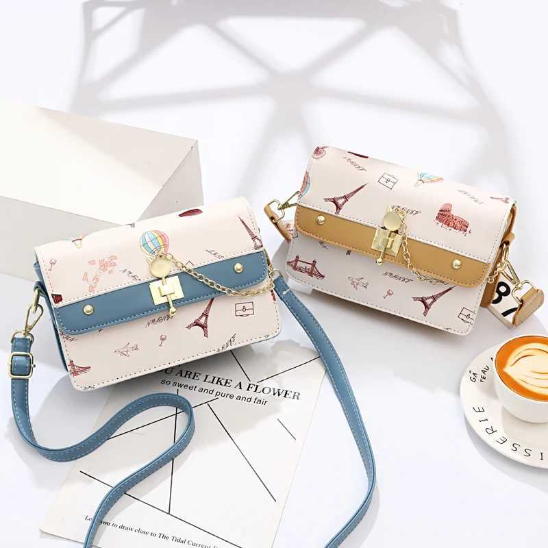 Fashion cross body bag with bandwidth straps square flap design bag with polyester lining casual shoulder bag Y250315