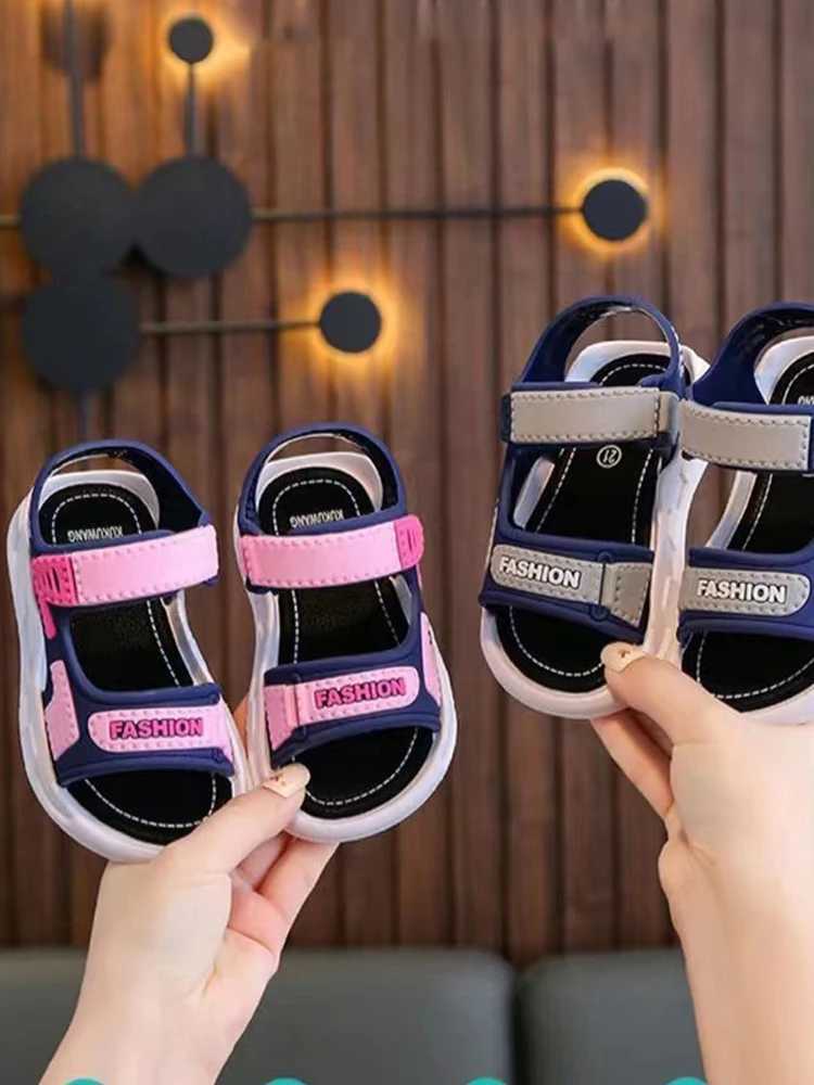 Summer new soft beach shoes small medium and large childrens sports and leisure nylon buckle sandalsT250315