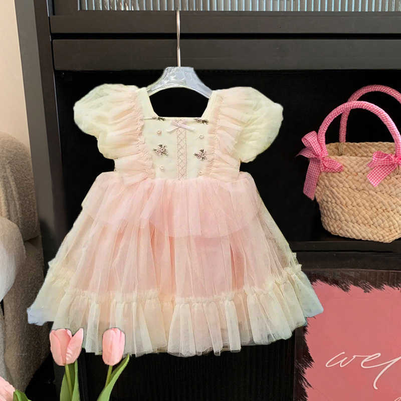 Girl's Dresses Girl Lolita summer foreign style children's princess dress girl baby lace fluffy mesh dress summer dress