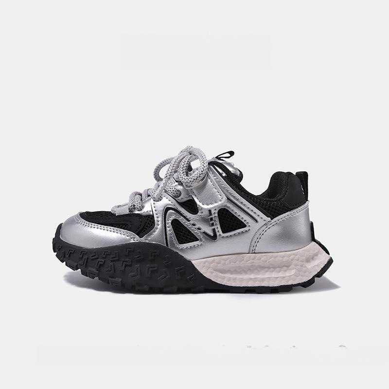 Athletic Outdoor Spring lightweight anti slip shock-absorbing running shoes for girls boys 2025 new breathable childrens shoesY250314EYSJ