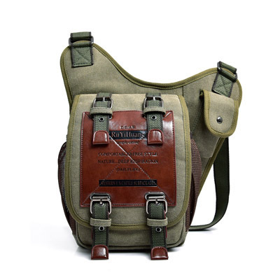 Trendy backpack canvas fashionable men's work one shoulder crossbody, travel multi compartment mailman designer