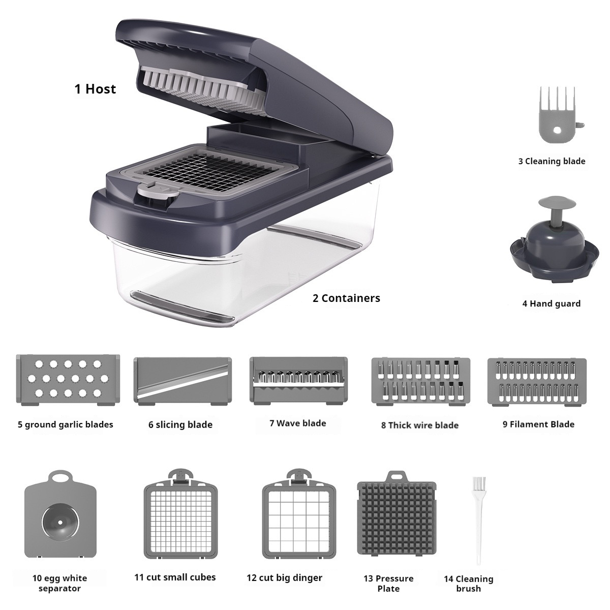 Cross-border exclusive slicer julienne grater cut block dicing artifact vegetable cutter household multifunctional vegetable cutter