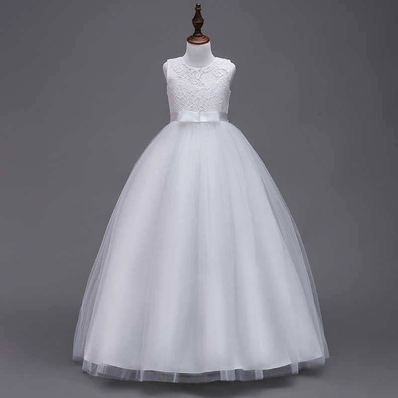 Girl's Dresses New children's dress Princess Dress middle-aged children's wedding dress long puffy dress girl Lace Princess Dress
