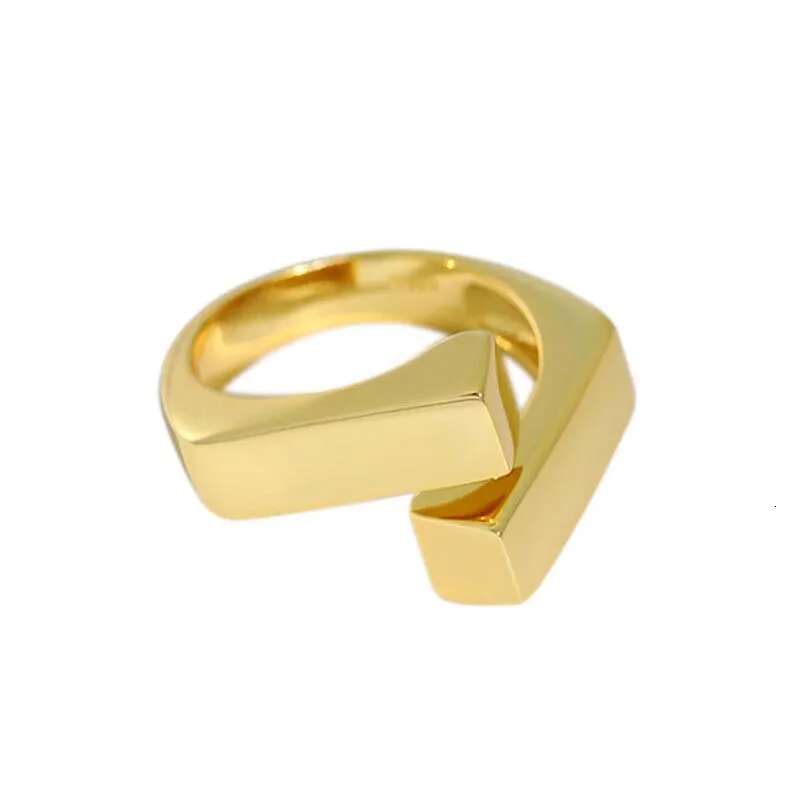 Korean Sier Color Geometic Rectangle Cross Rings for Women Men Vintage Simple Double-Layer Adjustable Ring Party Jewelry Gifts