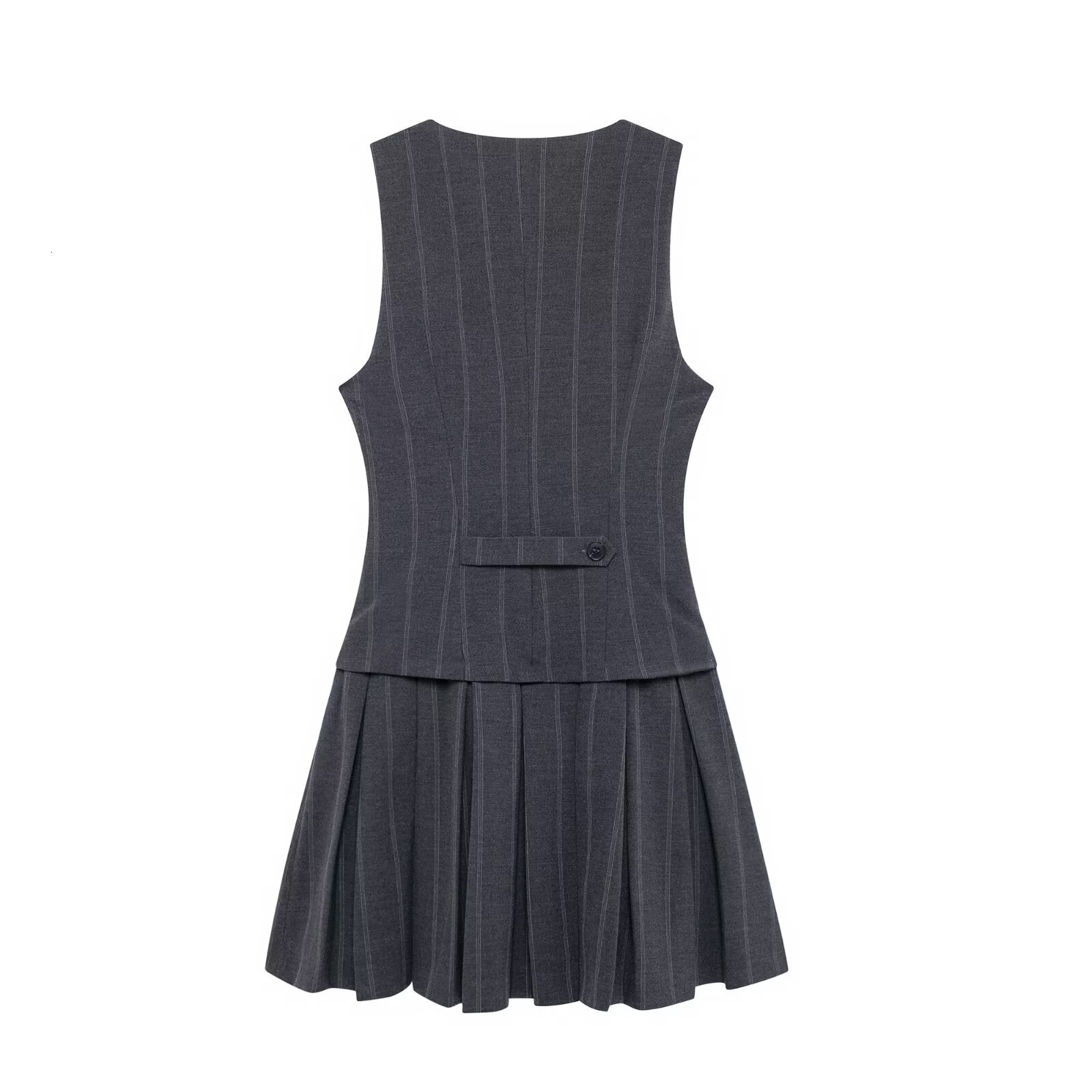 2025 Spring New Product Style Fashion And Leisure Wide Fold Striped Tank Top Dress Women's Short Skirt