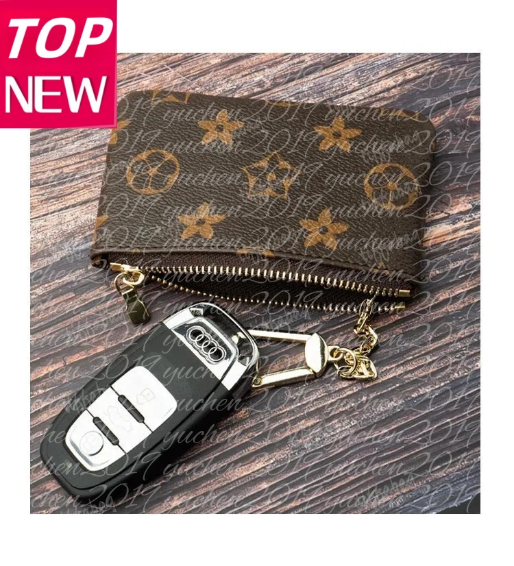 Designer zippy wallets womens key pouch cles short mens wallet coin purse credit card holder small wallet key ring embossed cardholder leather bag with box M62650