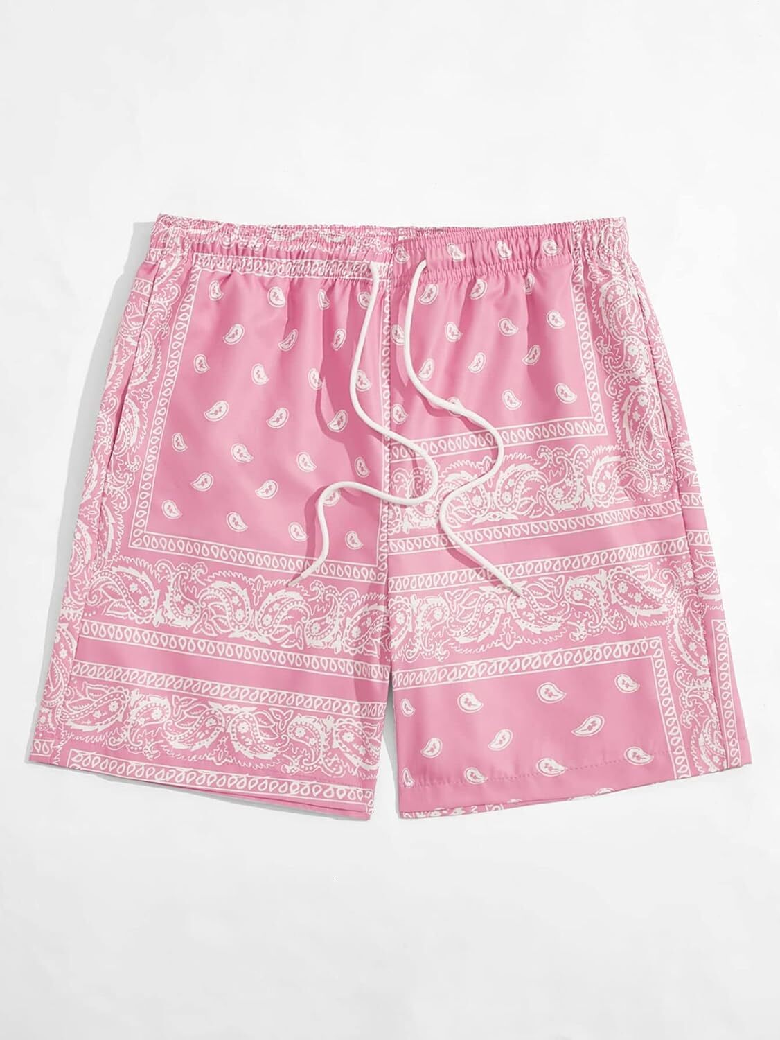 Men's Boho Tribal Print Drawstring Waist Summer Shorts with Pocket