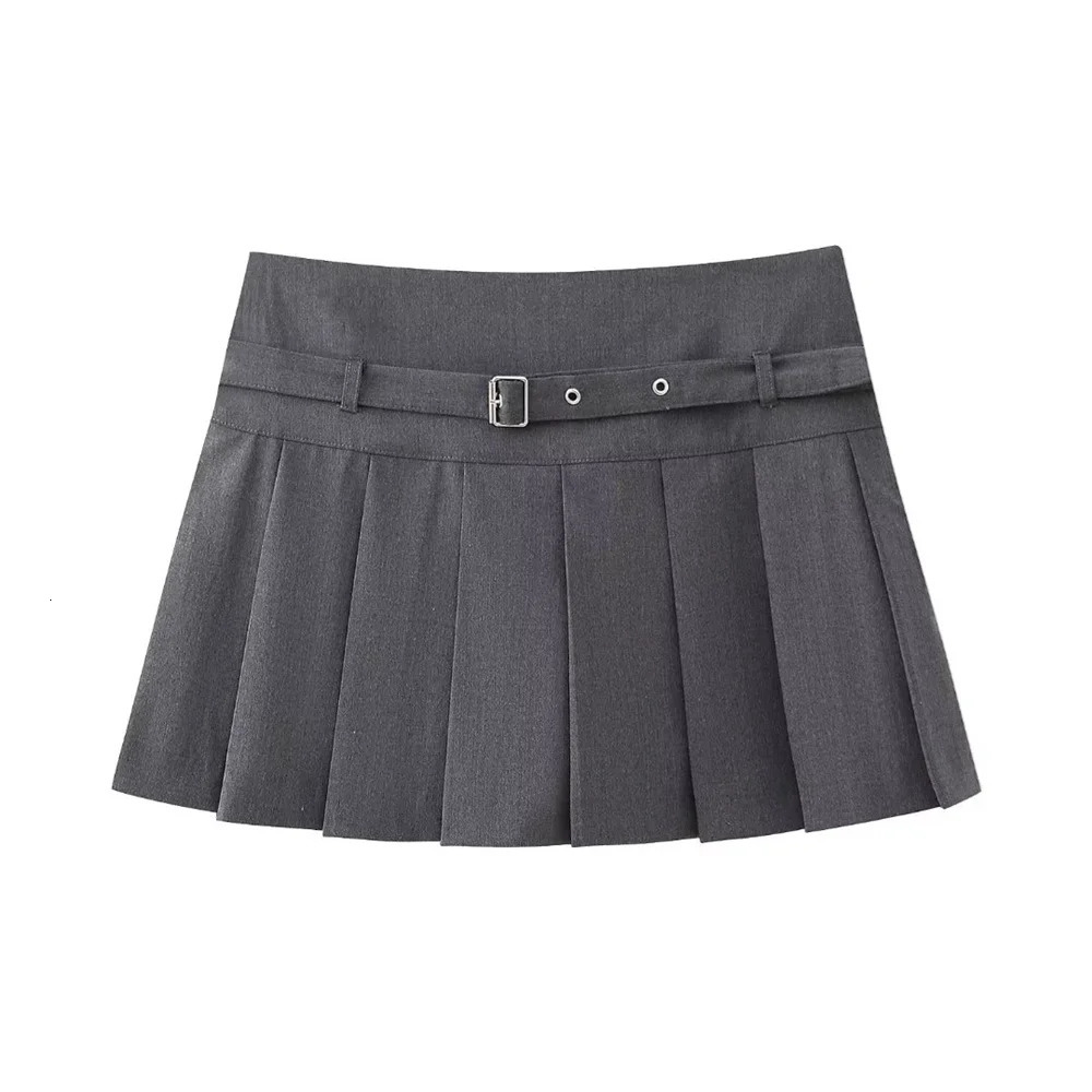 UNIZERA Winter Product Womens Fashion Casual Slimming Slim Fit High Waist Aline Wide pleated Pant Skirt 250310