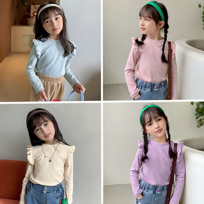 Ddmyshoesvip Girls Base Shirt For Spring And Autumn Children S Long Sleeved T Shirt Girls Inner Top Baby Hoodie Stylish Autumn Outfit
