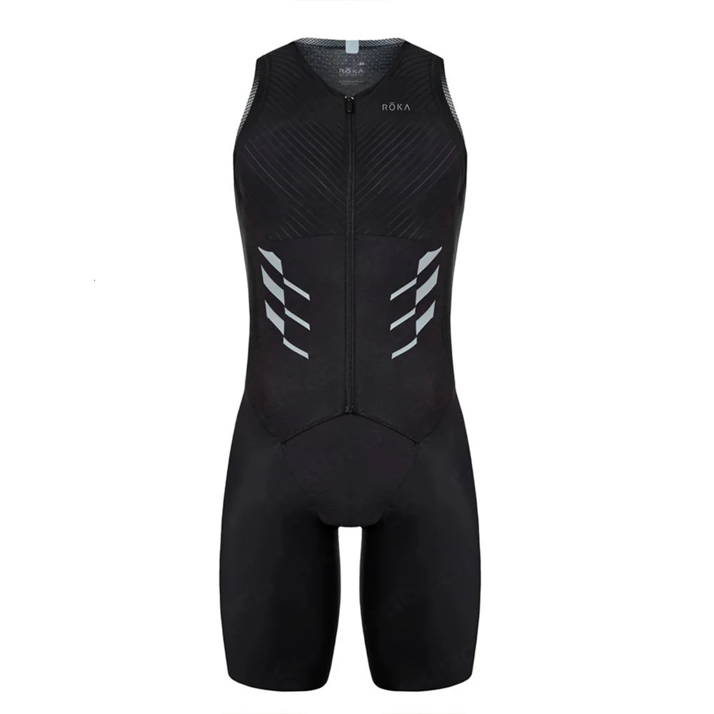 Summer ROKA Triathlon Mens Short Sleeve Tight Bicycle Set MTB Ropa Ciclismo Elastic Running Swimsuit 250313