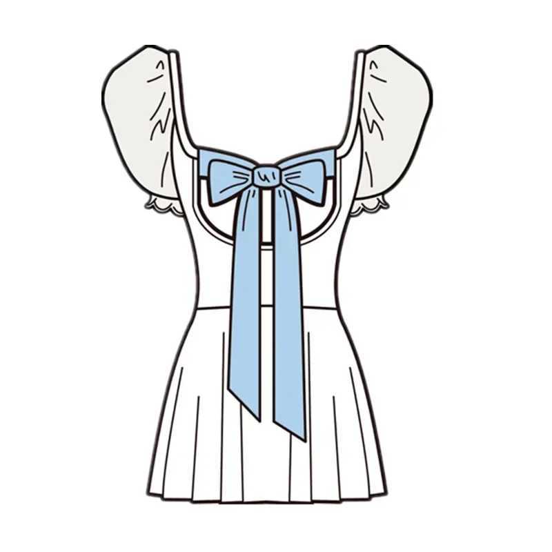Japanese and Korean one-piece ski swimsuit Fa French fairy suspender sexy puff seven conservative hot spring swimsuitXJ250315