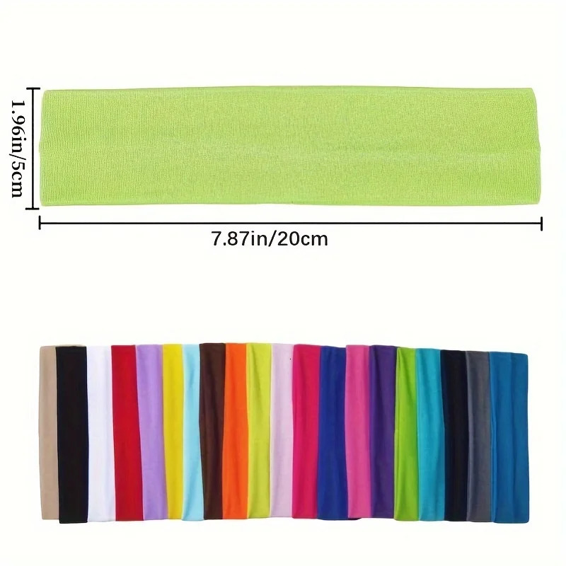 10 packs of elastic sports headband suitable for women elastic candy colored hair fashionable sweatband suitable for fitness yoga running cycling 2503