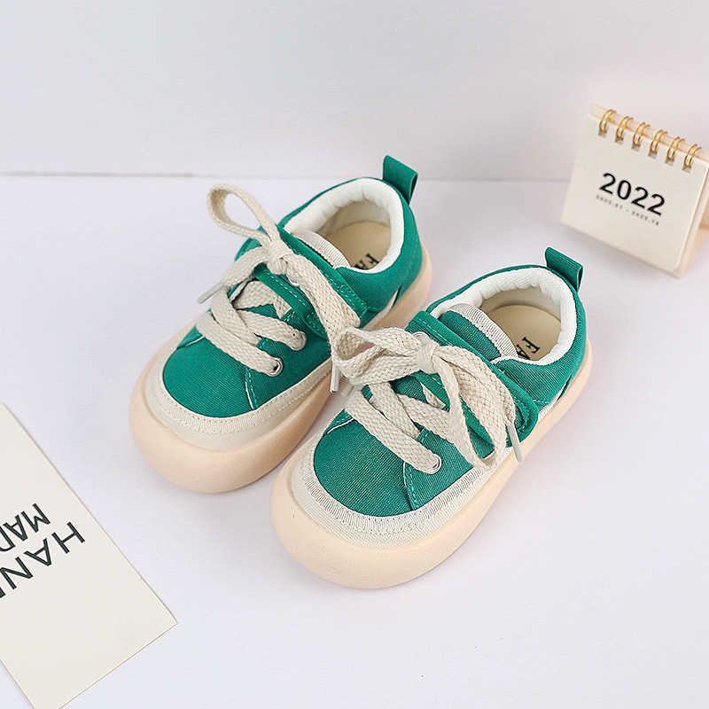 Athletic Outdoor JPF2286 Korean version childrens canvas shoes boys black lace up soft soled shoes girls spring and autumn new style childrens shoesY2