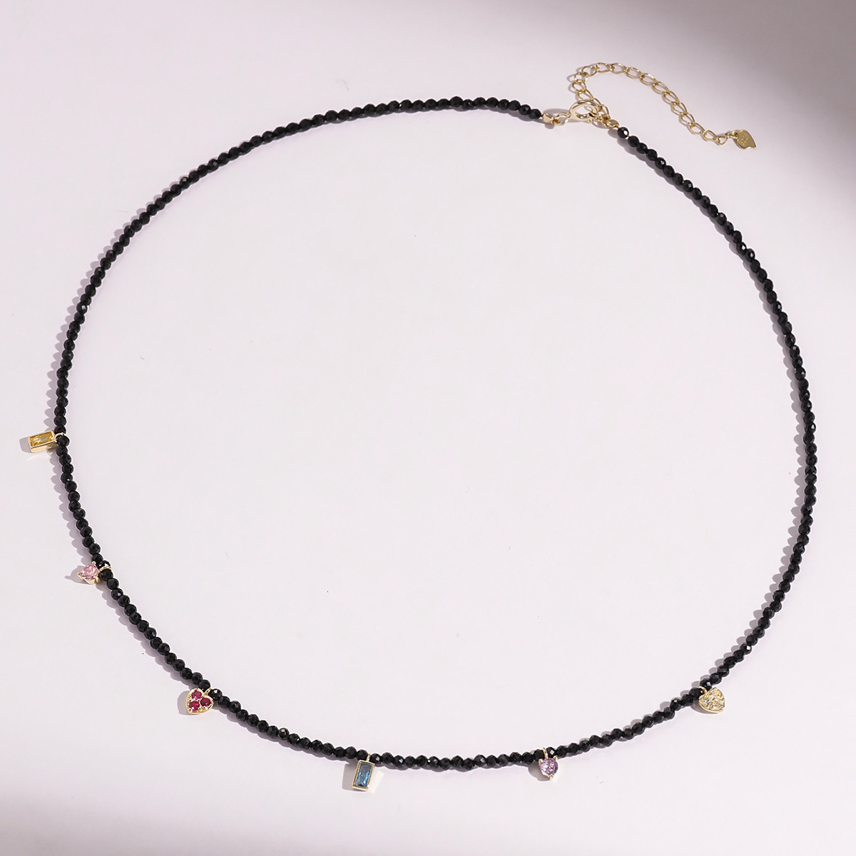 S925 Silver Necklace Women's New Japanese And Korean Fashion Love Crystal Beaded Necklace Niche Design Heart Clavicle Chain