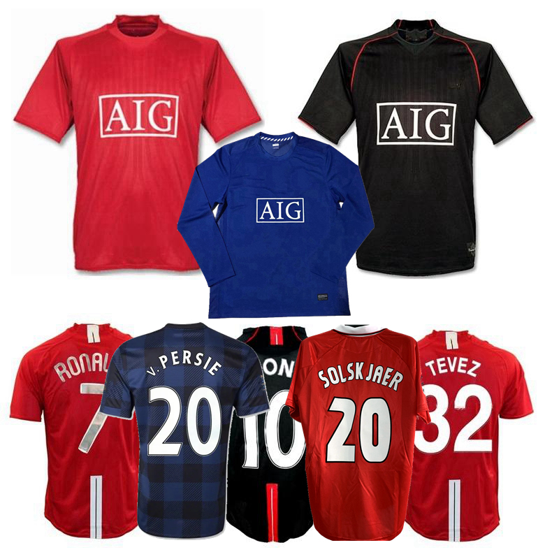 1998 99 2000 02 03 04 05 06 07 08 09 2010 11 12 13 14 Ronaldo Rooney v.NISTELROOY Giggs retro classic soccer jerseys Nani Scholes Vidic SOLSKJAER UnitedS football shirt