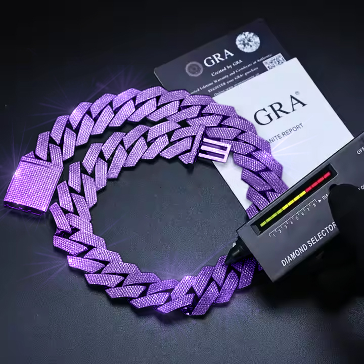 Moissanite bracelet Necklace Cuban chain s925 Rap hip-hop style Fashion punk full of diamonds Cuban chain SHINE NOW