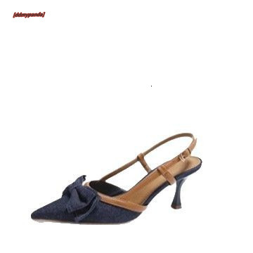 Baotou Sandals Women's 2025 New Summer Fairy Match Skirt Bow Shallow Mouth Single Shoes Pointed Narrow High Heels ddmypanda