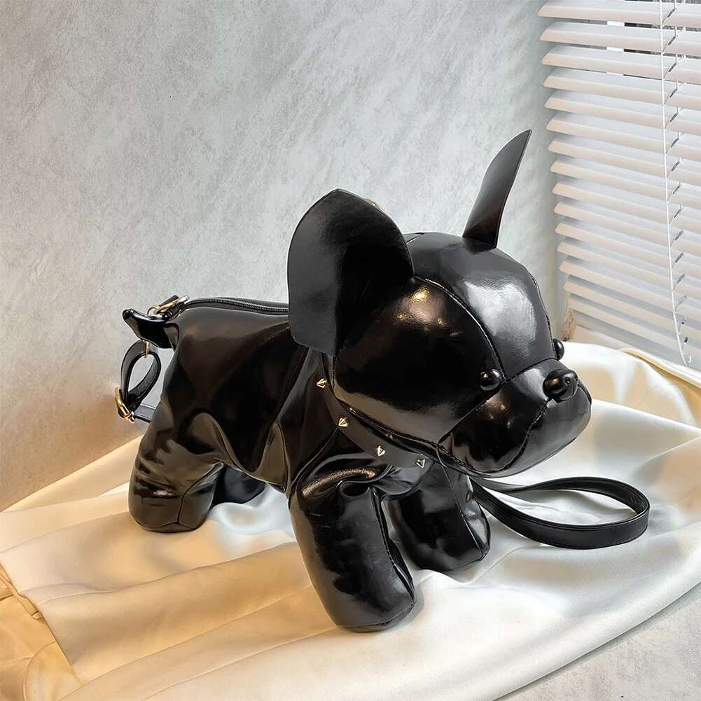 Doggie Shoulder Women Bulldog Crossbody Leather Adjustable Strap Messenger Bag W/Zipper For Shng Travel