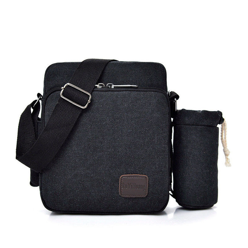 Trendy backpack workwear canvas with multiple compartments, leisure, fashionable men's one shoulder crossbody designer