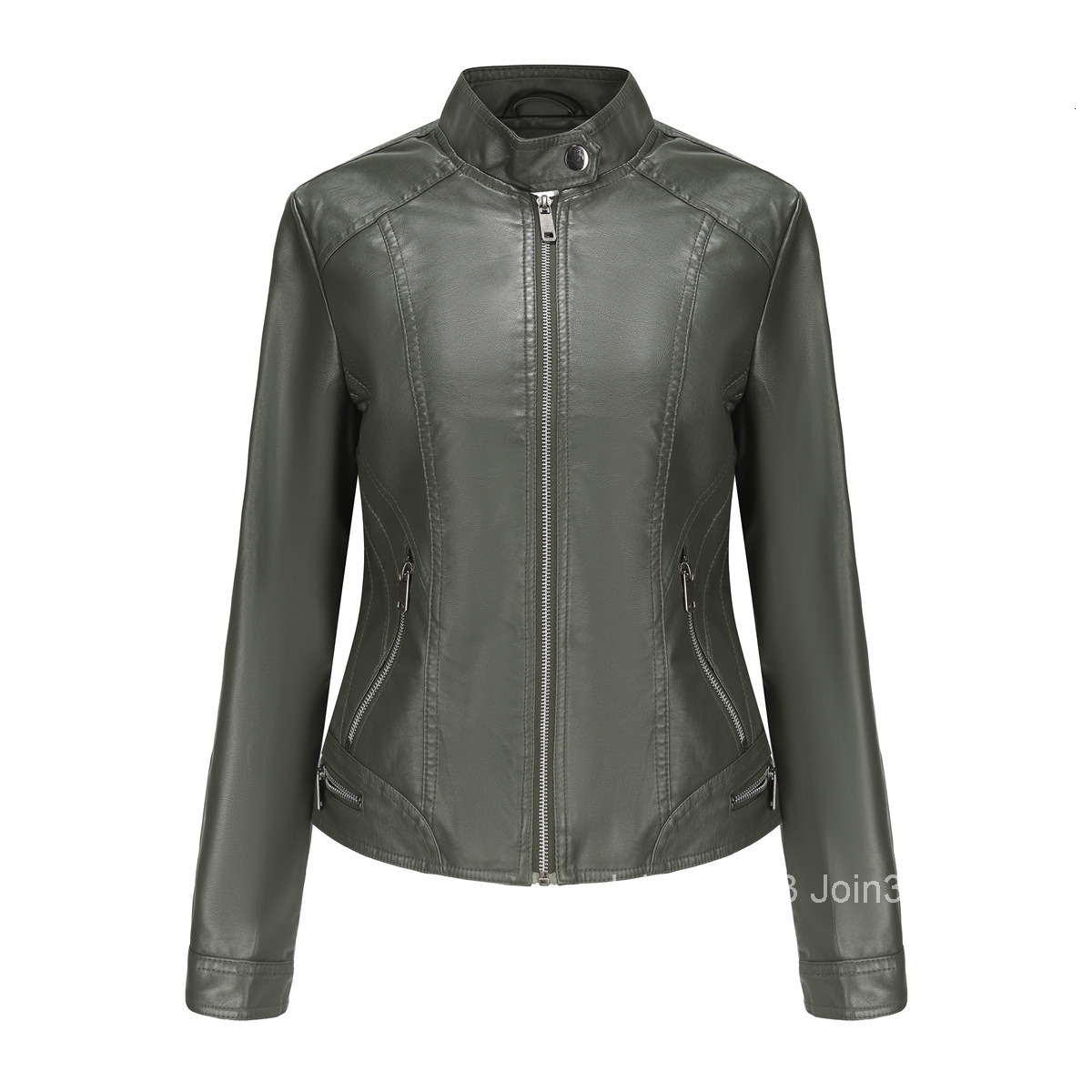 Fashion New Womens Leather Long Sleeve Spring and Autumn Thin Jacket