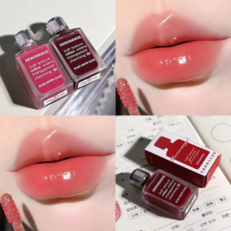 Black Mirror Water Light Lip Glaze High Gloss Moisturizing Long Lasting No Fading Liquid Lipstick Sexy Red Lips Makeup Cosmetics