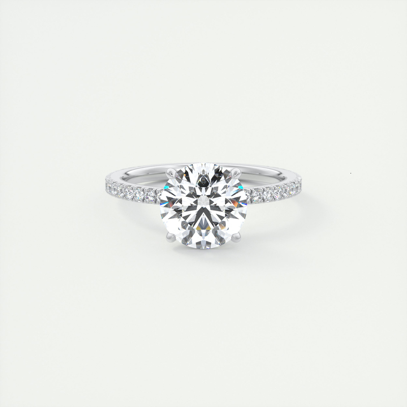 Classic 925 Sterling Sliver Engagement Wedding Promise Ring 8mm 2 ct Round D-E Moissanite Finger Rings for Women Jewelry GRA