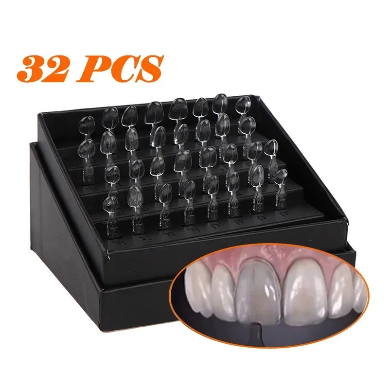32pcs/Set Dental Veneer Mould Kit Composite Resin Mold Light Cure Autoclave Anterior Front Teeth Mould Teeth Whitening Tools 250314