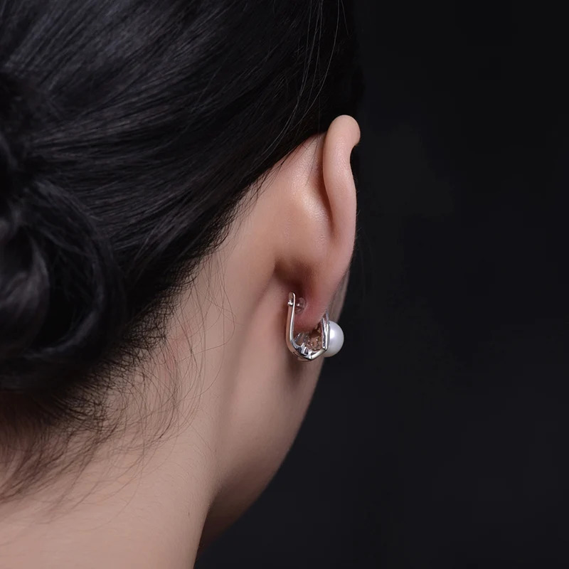 Sinya Natural Freshwater Pearls Fine Jewelry 925 Sterling Silver Earrings for Women Lover Mum Fashion Gift 250314