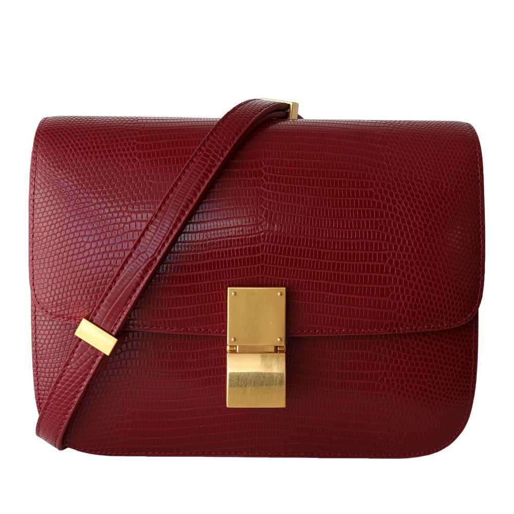UBELLIN new lizard pattern box tofu bag womens leather shoulder messenger portable luxury small square bag womens fashion trend Y250315