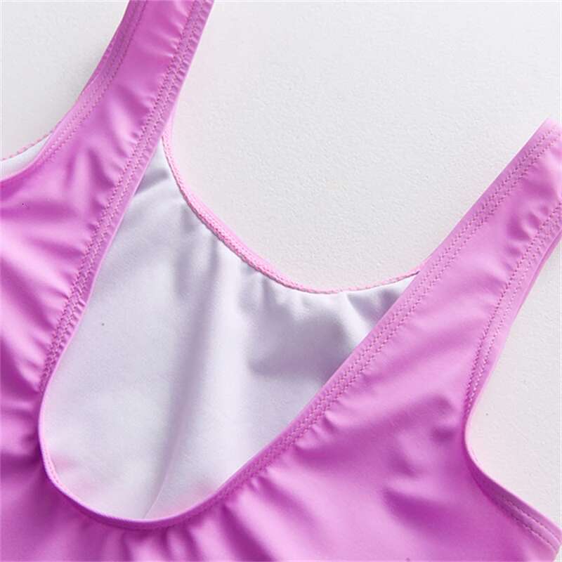 Girl's one-piece swimsuit, unicorn, bare back, summer