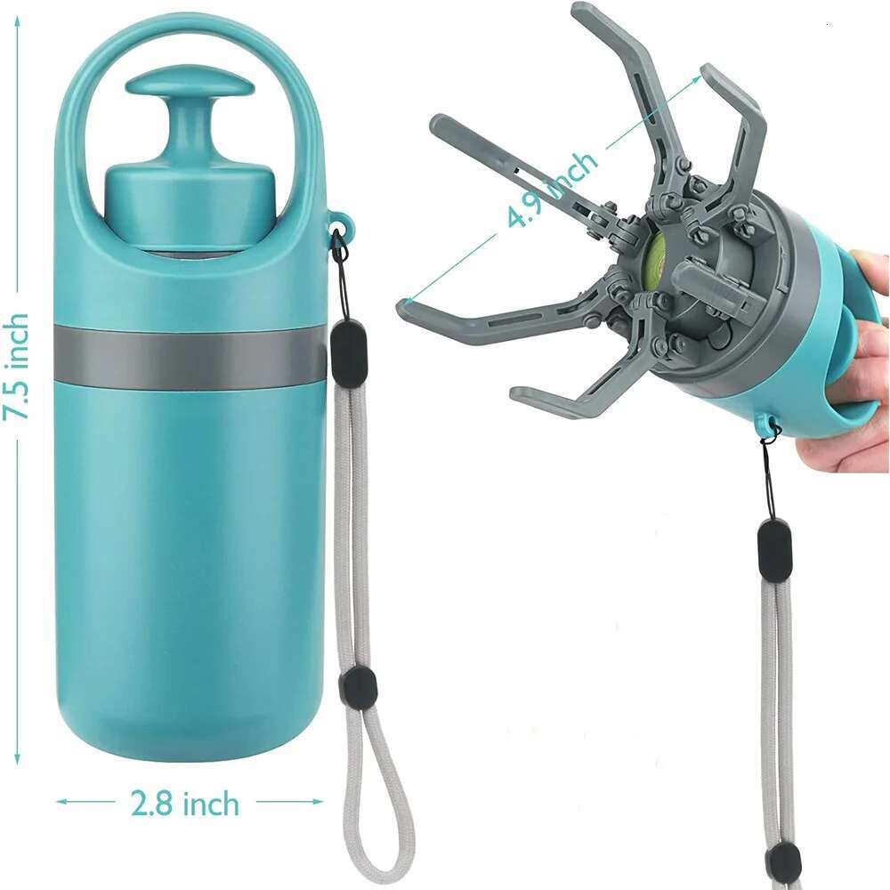 Portable zero -contact pet waste pick shovel for outdoor use Two rolls of EPI photodegradable dog poop bags are included.