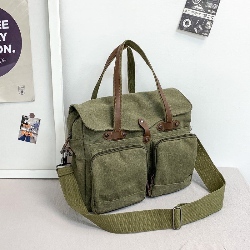designer bag Large capacity canvas men's crossbody outdoor travel, multiple compartments, mailman bag, college trend, single shoulder handbag