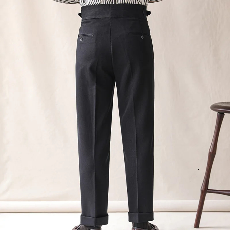 Dress Pants Men Black Homme Italian High Waist Business Versatile Draped Trousers Gentlemen Office 250313