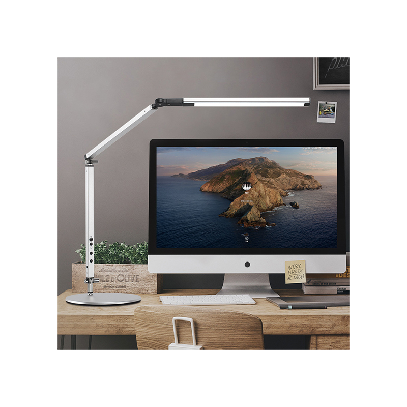 LED Desk Lamp with Clamp Architect Desk Lamps Adjustable Swing Arm Eye Protection 5 Brightness Table Light Modern Computer Lighting for Home Indoor Of