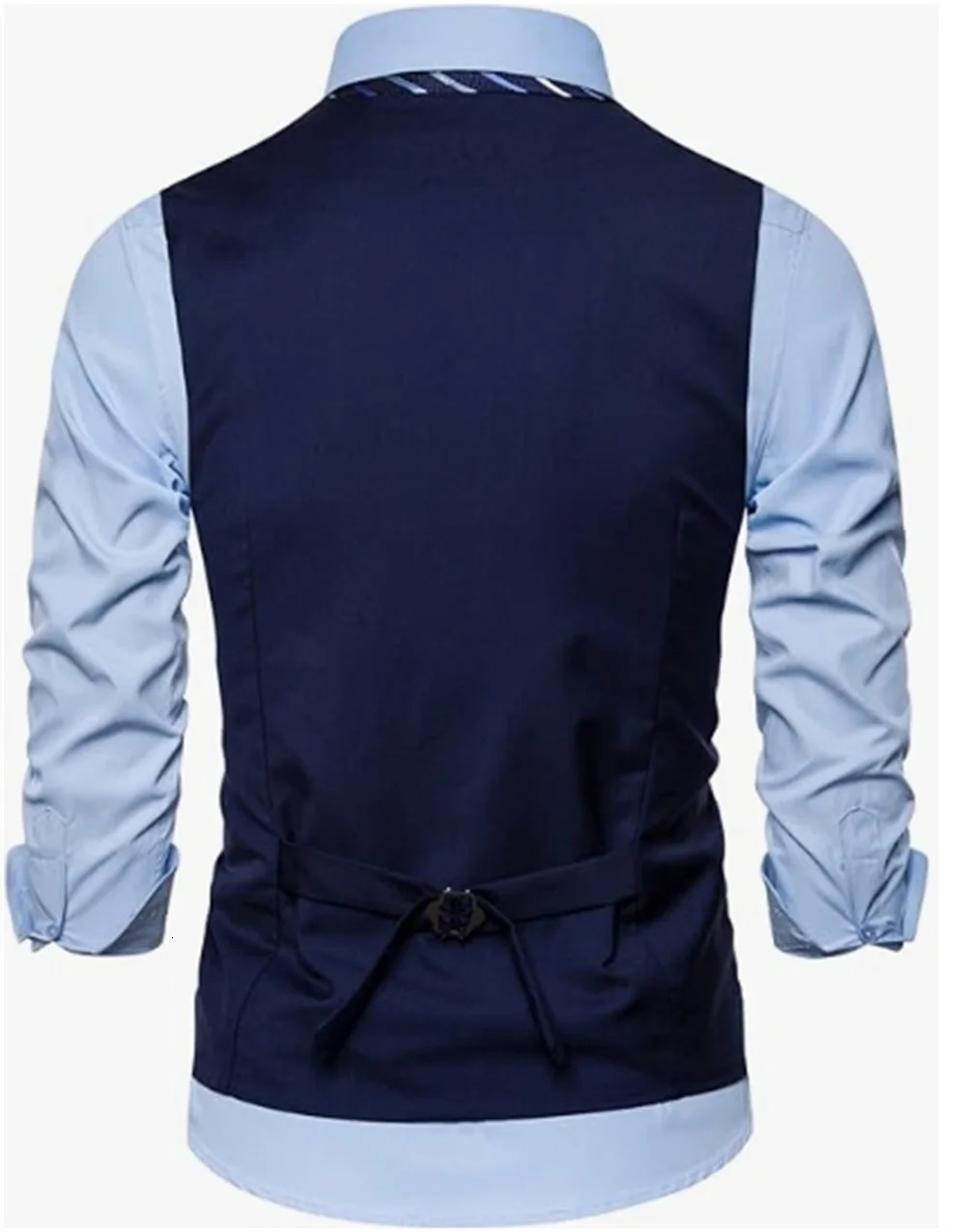 Mens Summer Vest Navy Blue Gentleman Jacket Vest Slim Work Wear Business Suits V-neck For Men Gift Birthday Party Clothes 250310