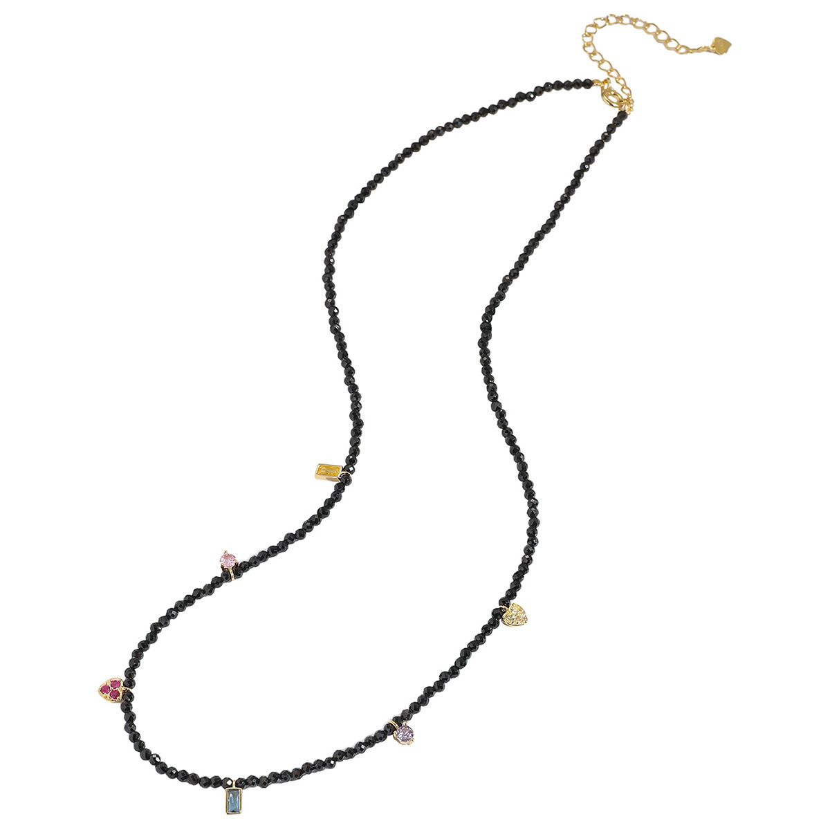 S925 Silver Necklace Women's New Japanese And Korean Fashion Love Crystal Beaded Necklace Niche Design Heart Clavicle Chain