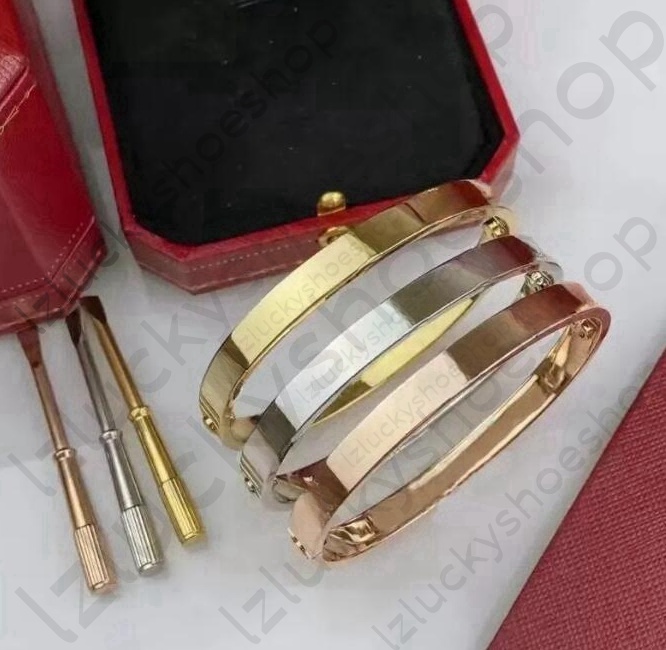 Luxury bracelet designer braclet gold bracelet for women titanium steel bangle stainless steel couple plated silver rose jewlery designer with box