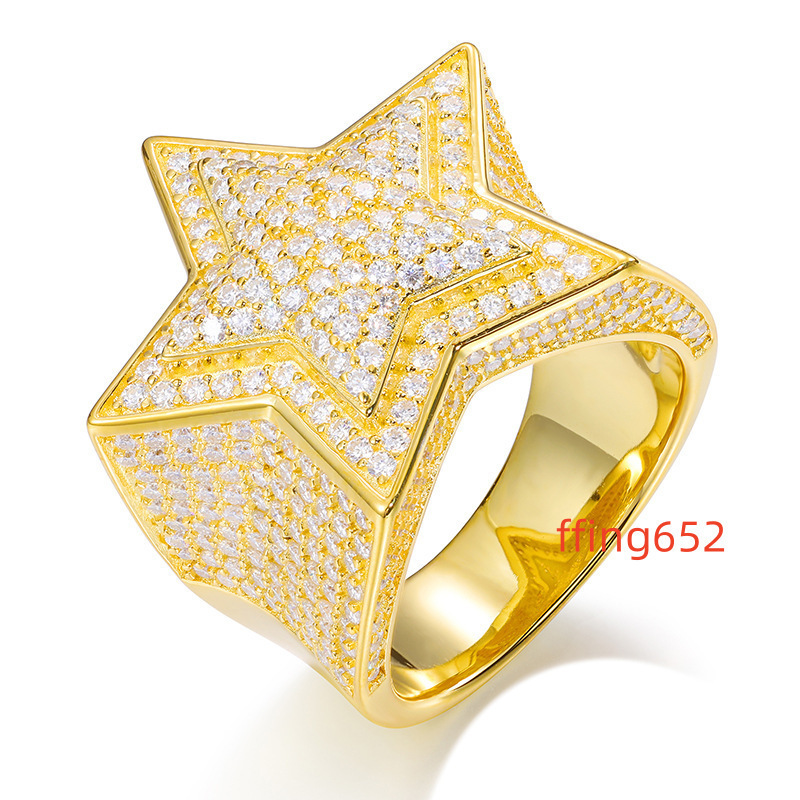 Ready to Ship Drop Shipping Hip Hop Gra Certificated Vvs baguette Moissanite Cross Iced Out Ring Men