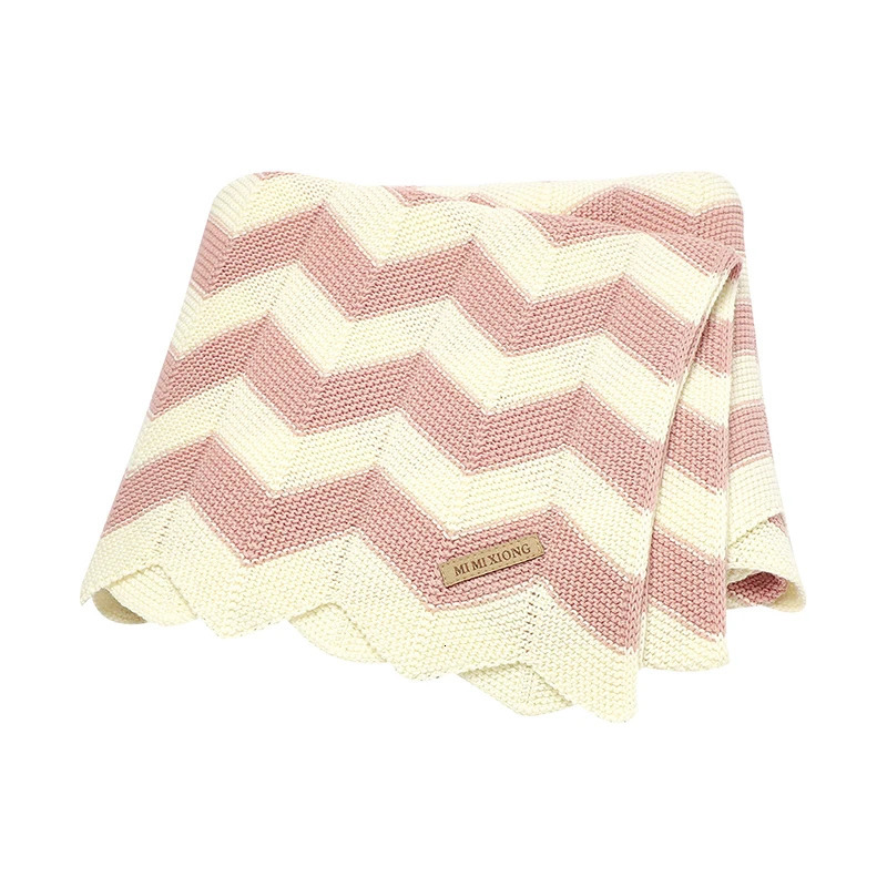blanket cotton knit born plain weave girl bedding fashion strip baby stroller packaging Swaddle 100 * 80CM soft sleep cover 250314