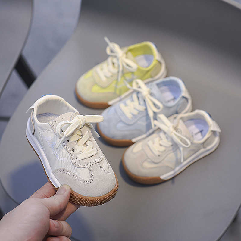 Athletic Outdoor Anti slip soft sole Velcro casual boys sports shoes fashionable board shoes breathable genuine leather training shoesY250314T30H
