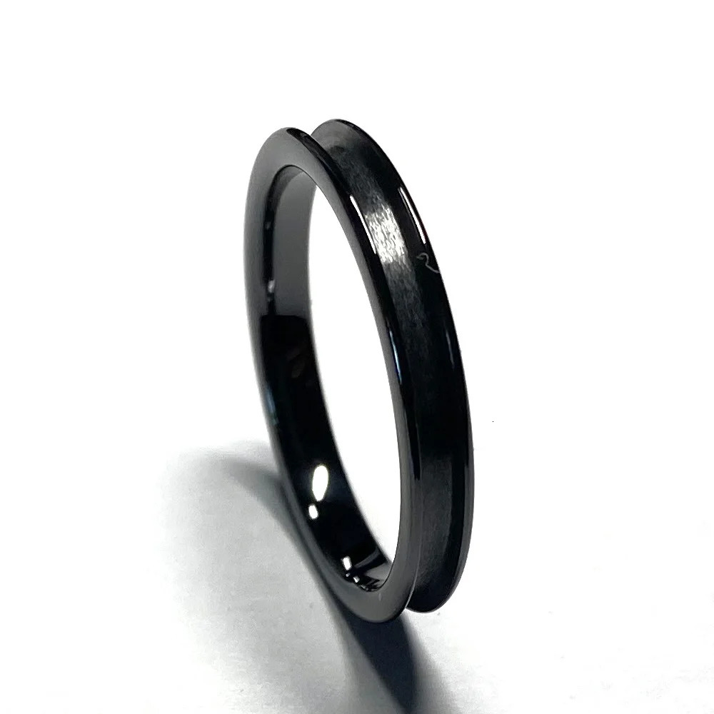 Wholesale Waterproof Anti-scratched Jewelry 8mm 6mm 3.2mm Rounded Edges 1 Black Ceramic Ring Core Blanks for Inlay 250310