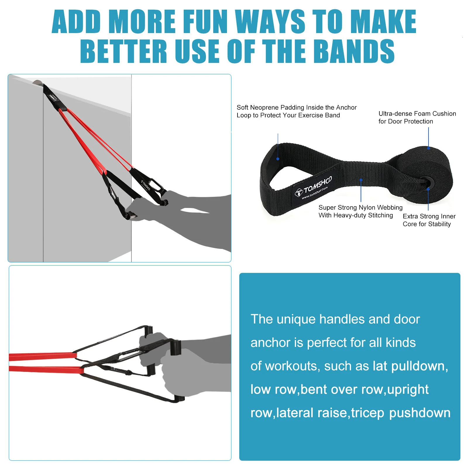 5 packs of pullup assist straps resistance bands strength training and stretching with door anchors handles 250314