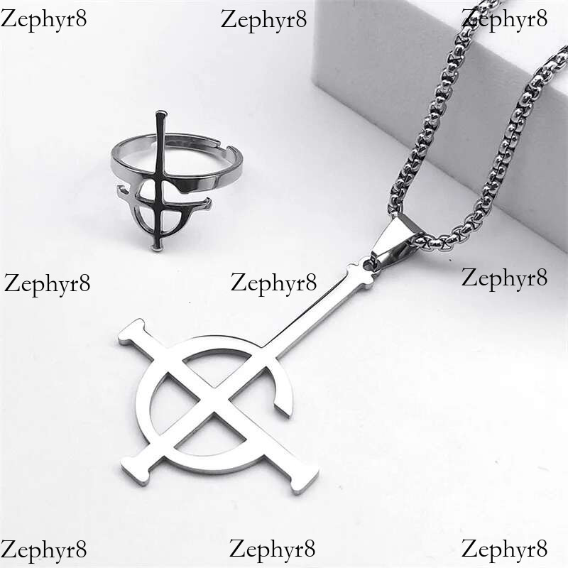 Stainless Steel Jewelry Set BC Rock Band Pendant Necklace The band Ghost Ghoul Chain Necklaces Fashion Earring Ring collar